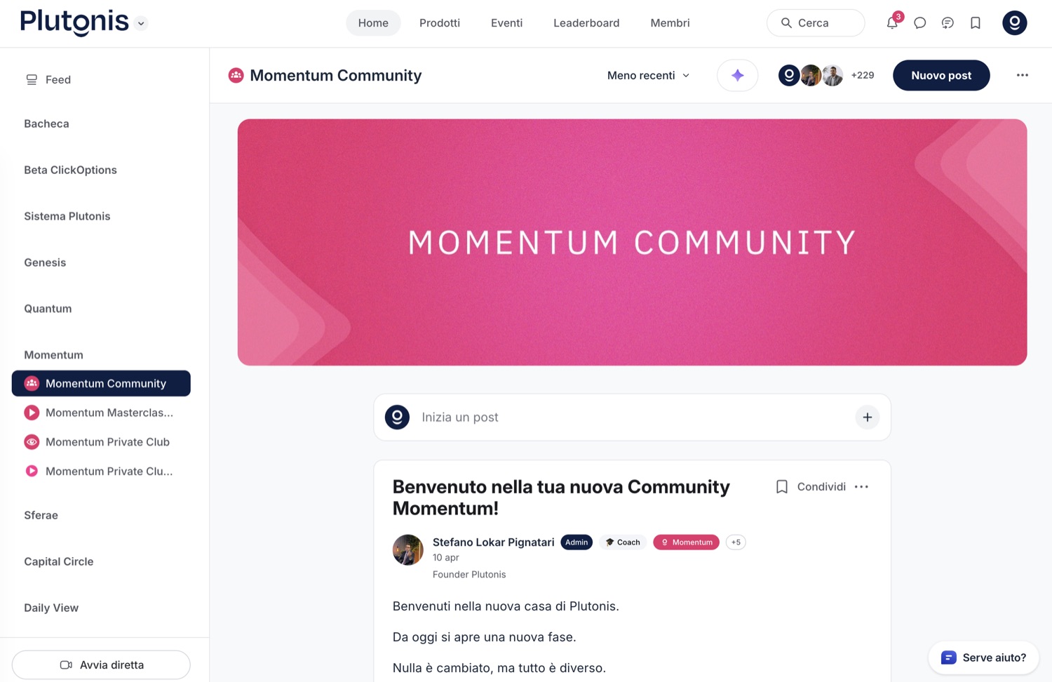 La Momentum Community nel Campus Plutonis